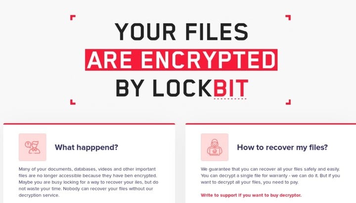 Ransomware: Lockbit, una de las bandas más grandes. Foto Lockbit Blog